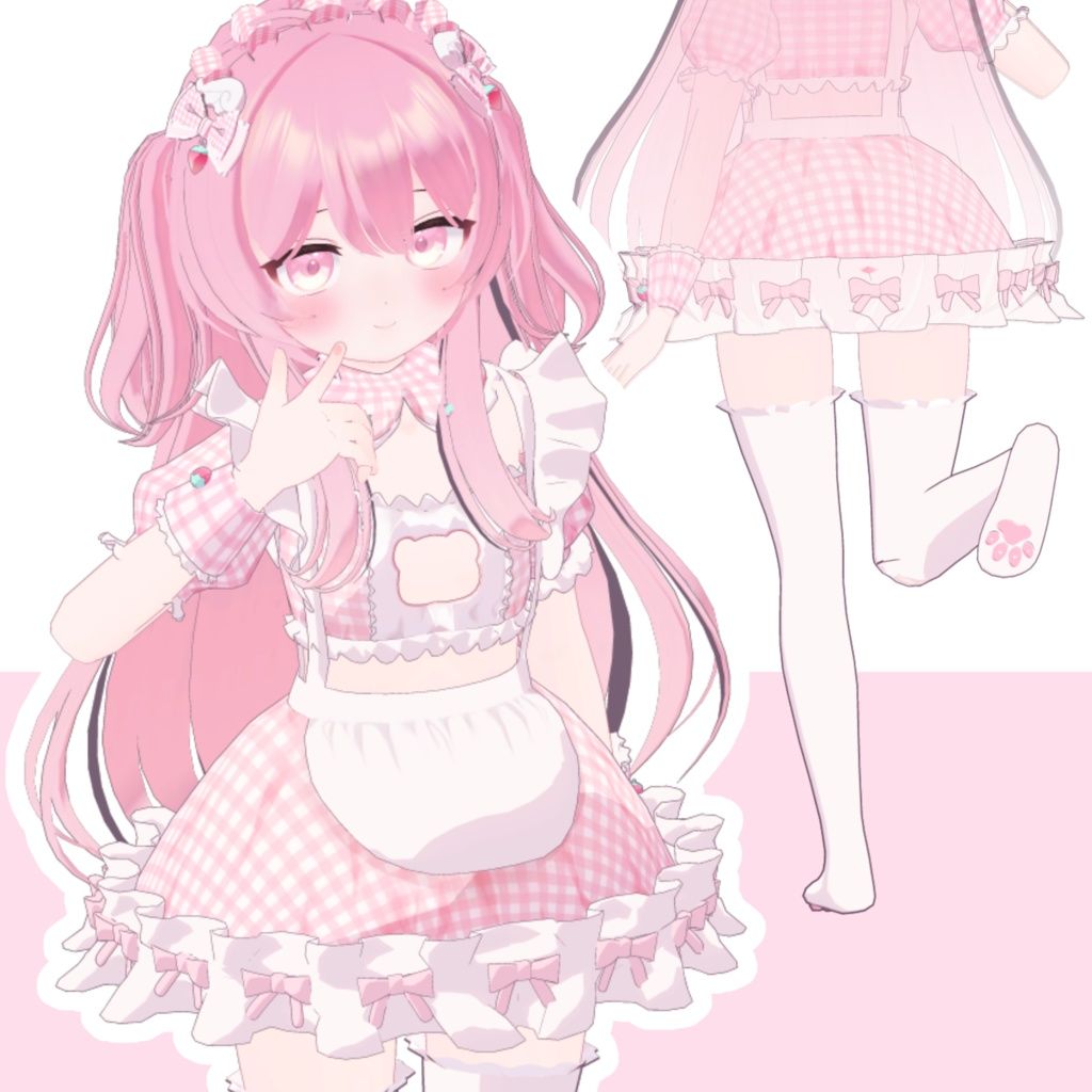 【こまどアバター対応】ギンガムチェックメイド服♡.jpg