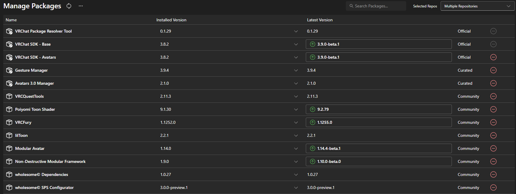 VCC Manage Packages.png