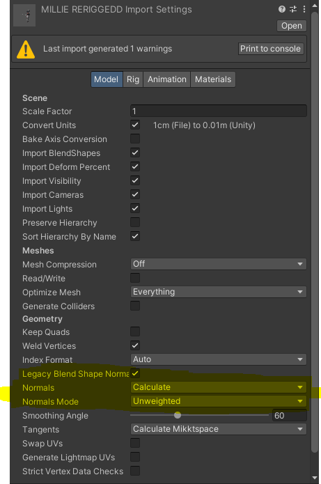import settings in model.PNG