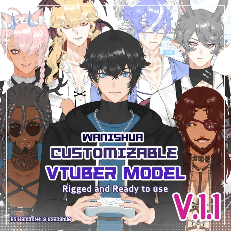 WaniShua M Customizable VTuber Model.png